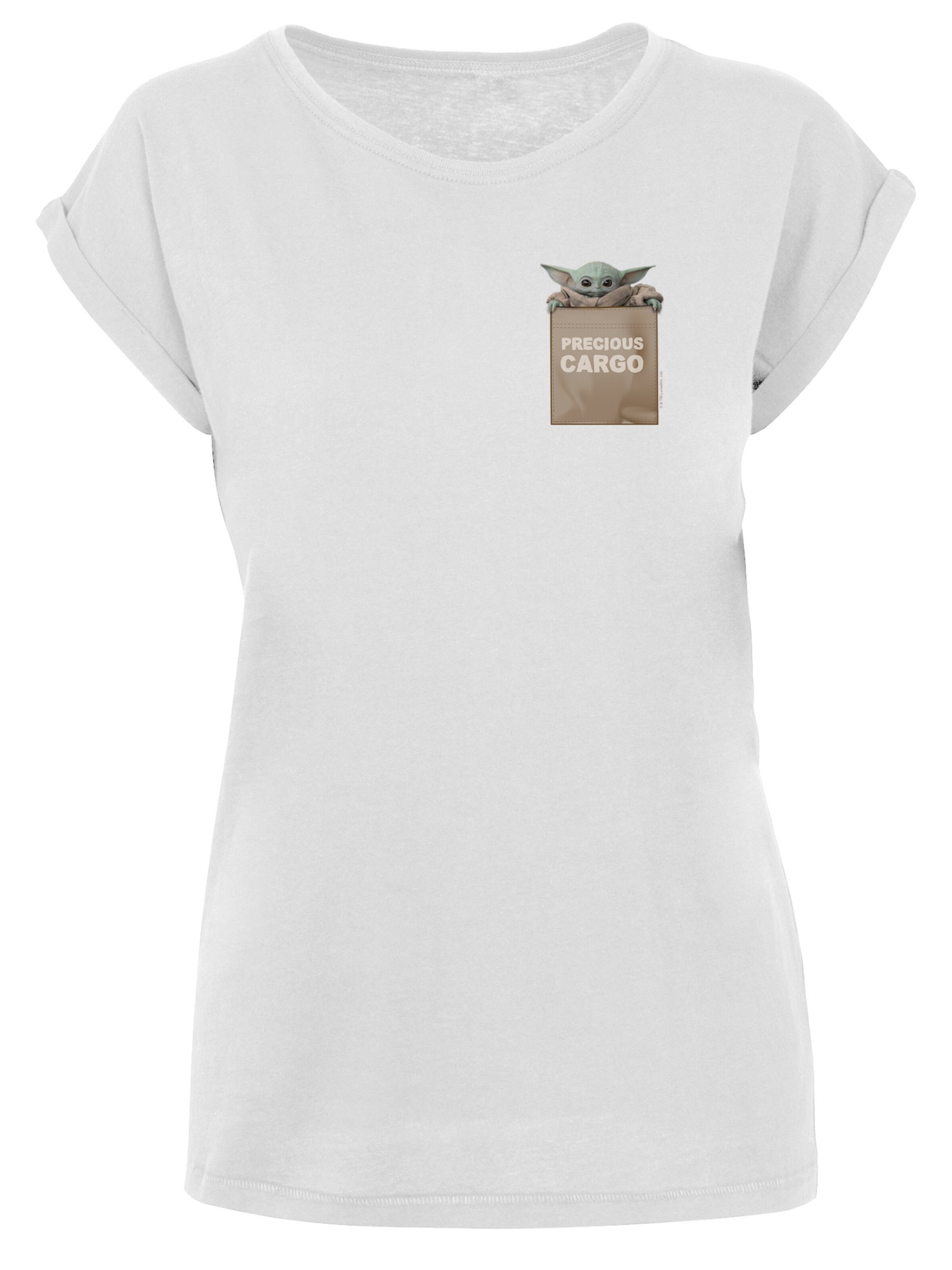 F4NT4STIC Shirt 'Star Wars The Mandalorian Precious Cargo' in beige / dunkelbeige / grün / offwhite, Produktansicht