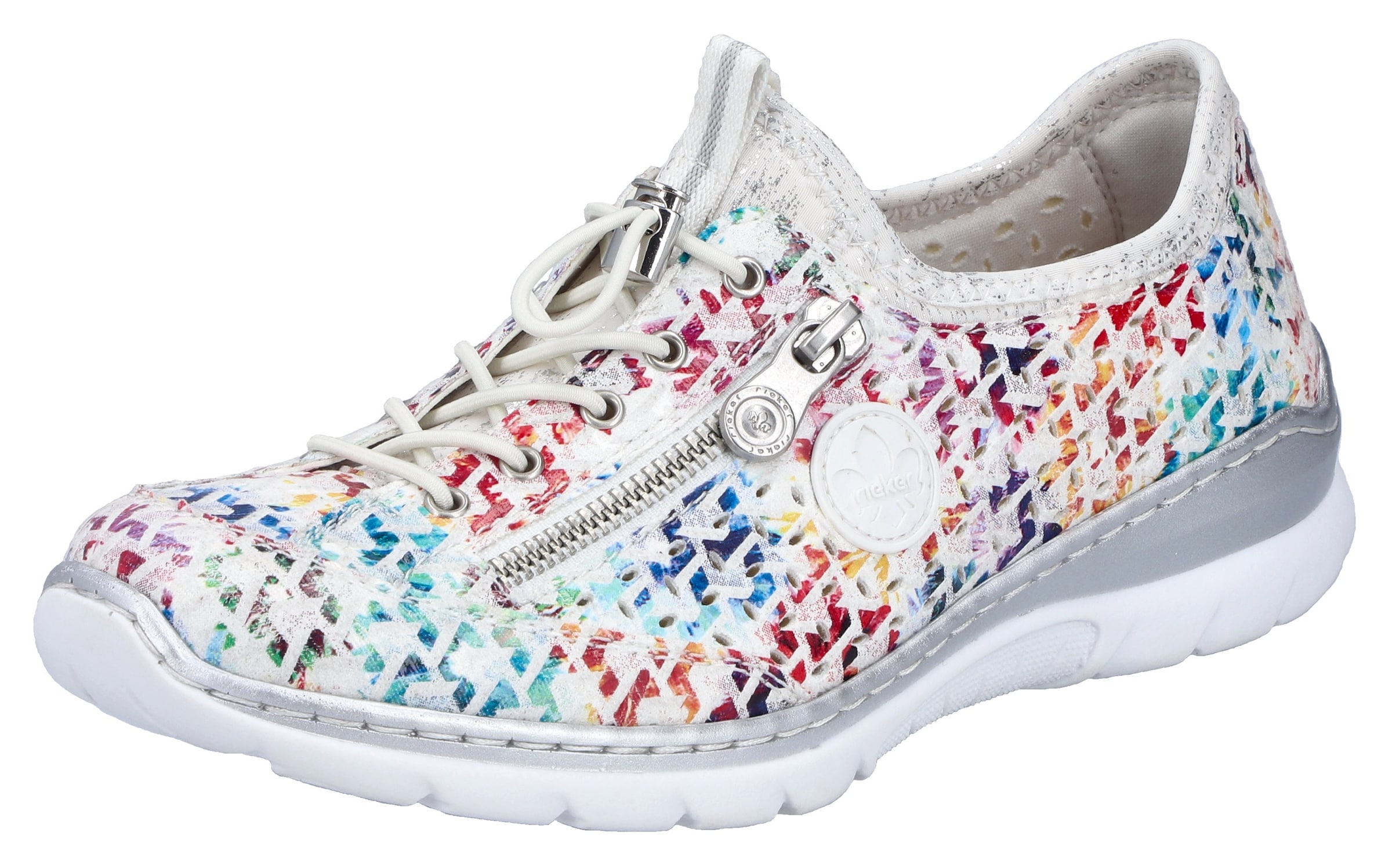 Baskets basses Rieker en blanc : devant