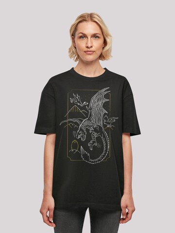 Maglietta 'Harry Potter Dragon' di F4NT4STIC in nero: frontale