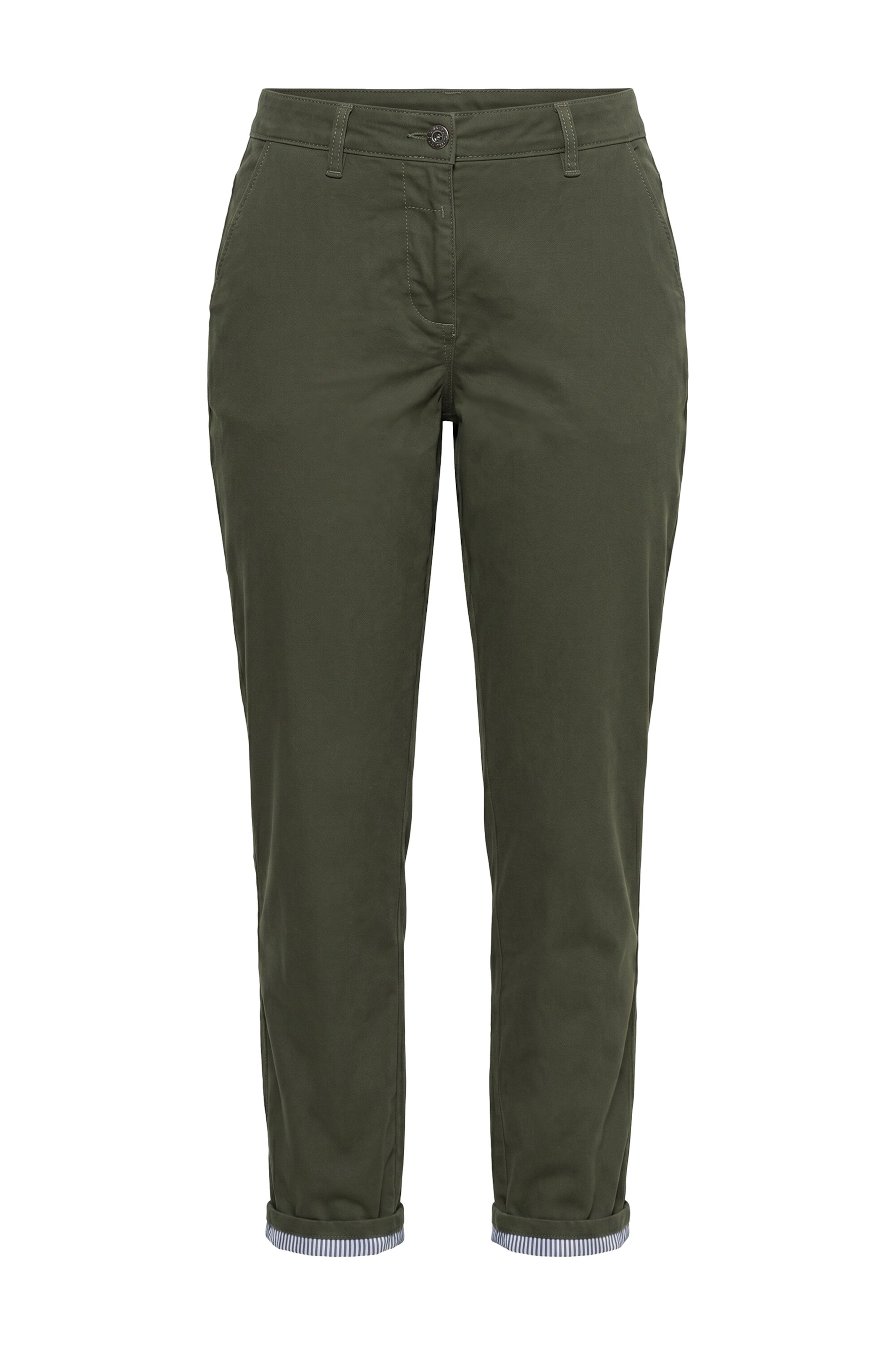Ulla Popken Regular Chino in Groen: voorkant