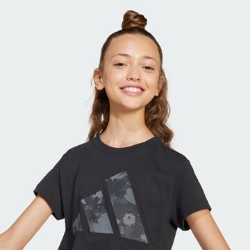 ADIDAS SPORTSWEAR Shirt 'Seasonal Essentials Flower' in Black