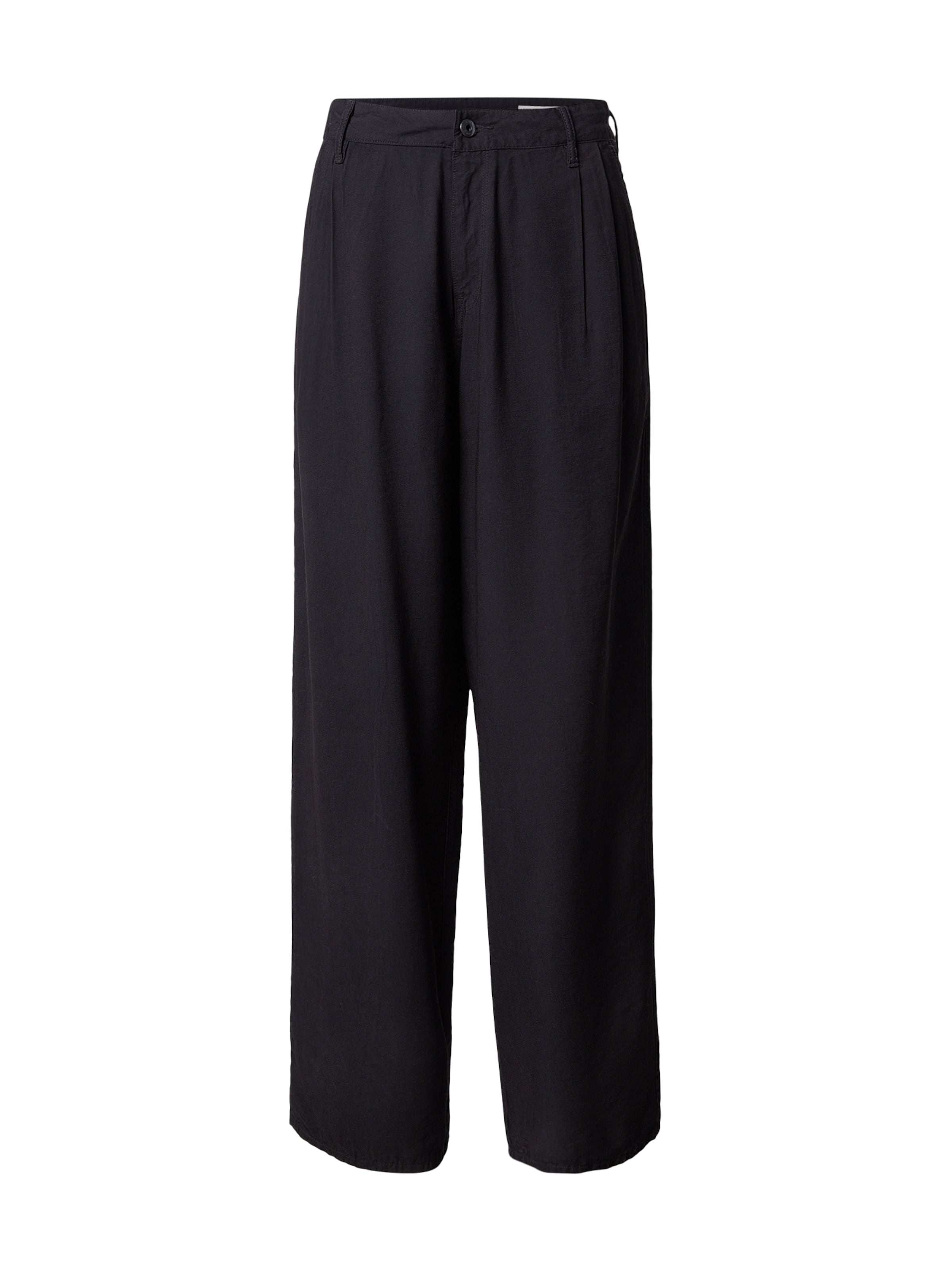 G-STAR - Pierna ancha Pantalón plisado en negro: frente