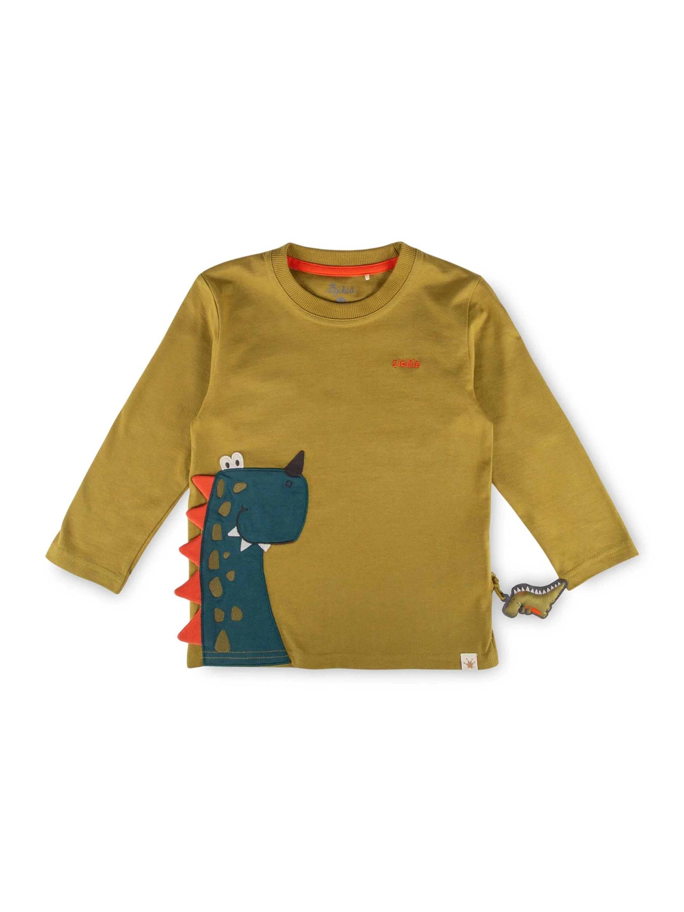 SIGIKID Shirt 'Langarmshirt Dino Fun' in Green: front