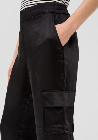 s.Oliver Wide Leg Cargohose in Schwarz