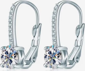 ROUGEMONT Jewellery Ohrringe 'Luxuriöse Moissanit Creolen Ohrringe mit Echtheitszertifikat' in Silber: Vorderseite