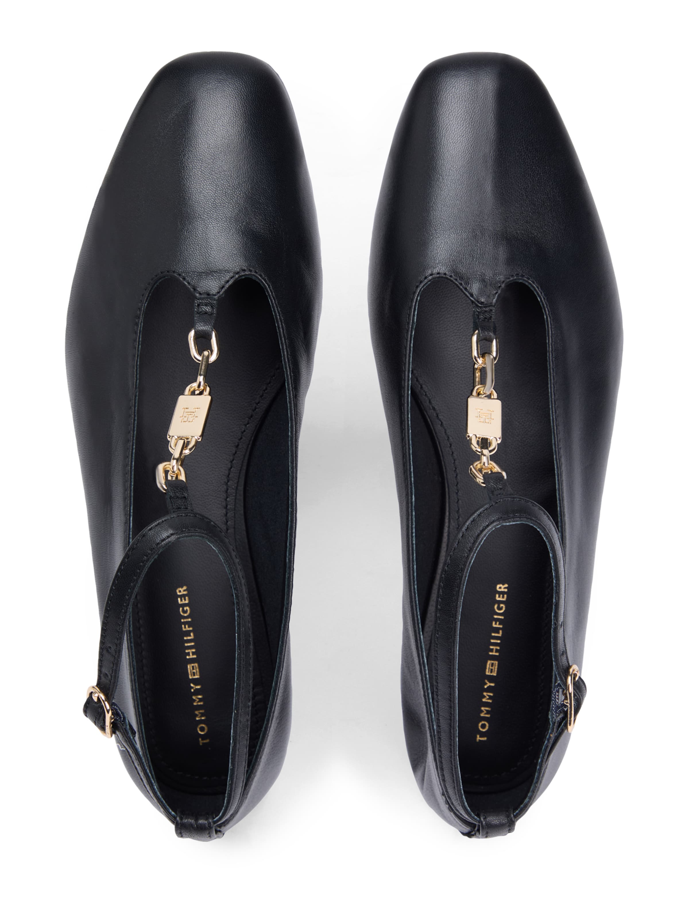 TOMMY HILFIGER Балетки с ремешком в Черный