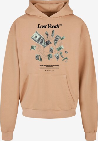 Lost Youth Sweatshirt 'MONEY V.2' i beige: framsida