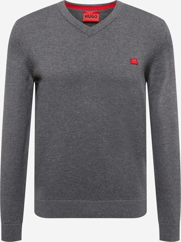 HUGO Sweater 'San Valerio' in Grey: front