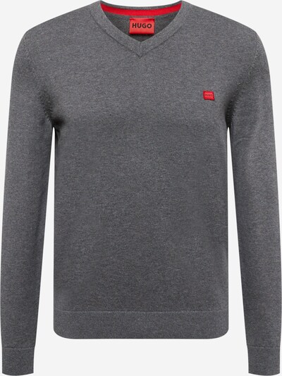 HUGO Sweater 'San Valerio' in Dark grey / Blood red / Black, Item view