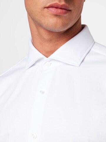 BOSS Slim fit Button Up Shirt 'Hank' in White
