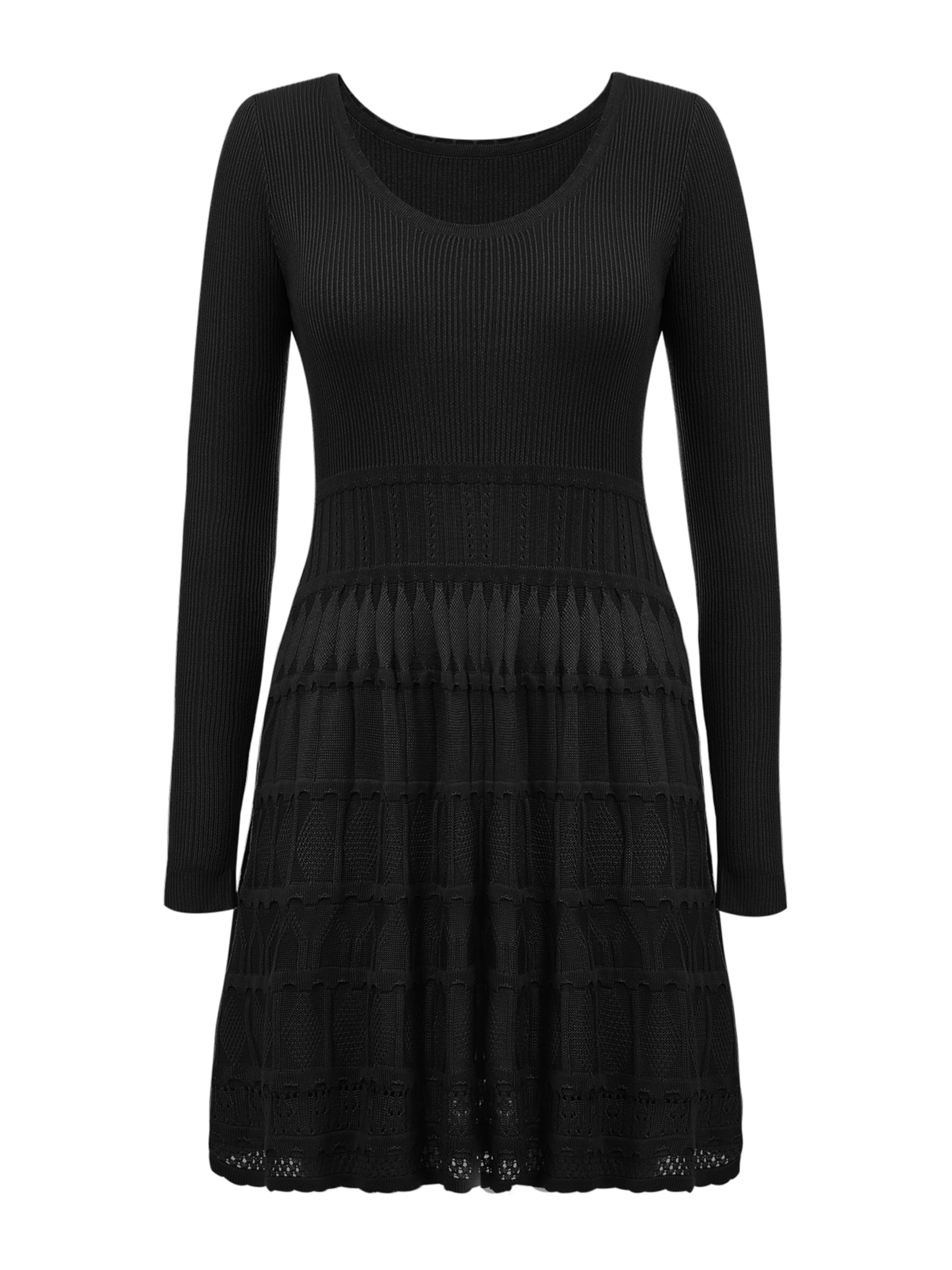 Imily Bela Pletena obleka | črna barva, Prikaz izdelka