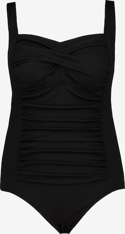 Ulla Popken Bralette Swimsuit in Black: front