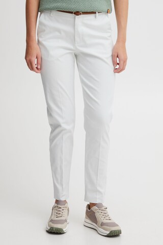 Oxmo Tapered Pleated Pants 'Oxdaisy' in White: front