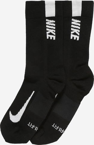 Chaussettes de sport 'Multiplier' NIKE en noir : devant