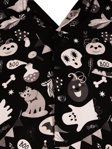 King Kameha Shirt 'Helloween Pumpkin Ghost' in Grey