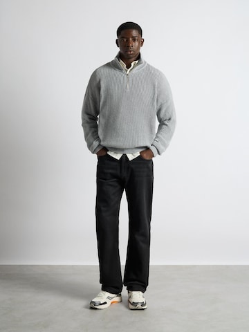 Burocs Sweater 'Knit Half-Zip' in Grey