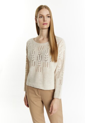 DreiMaster Klassik Pullover in Weiß: Vorderseite