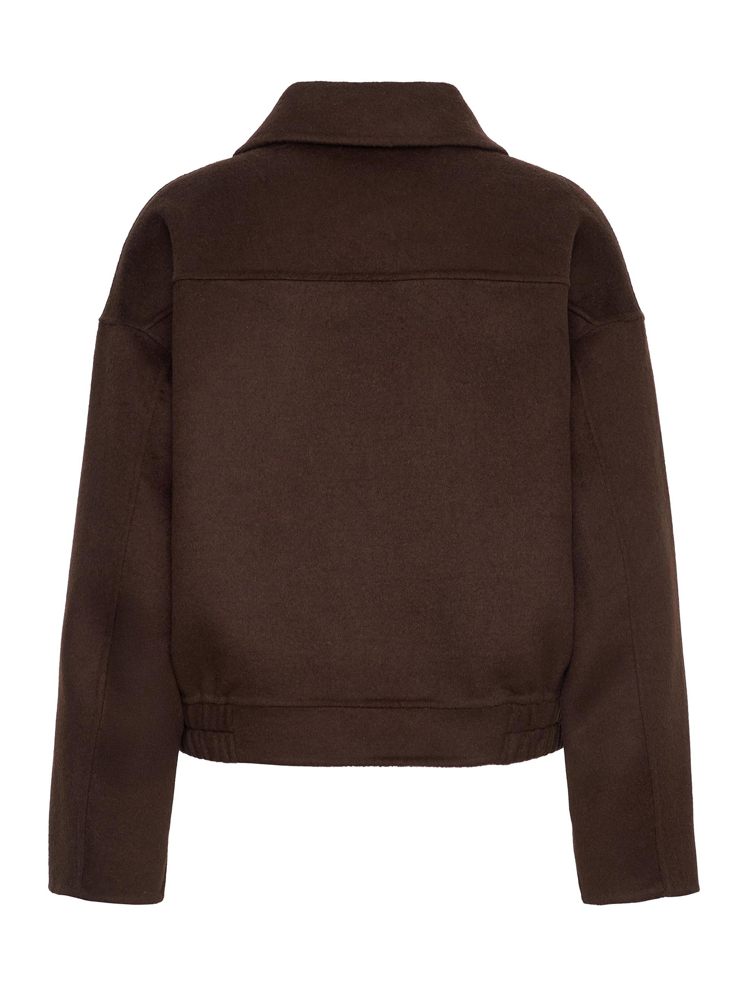 MANISA Between-season jacket 'Wolljacke' in Brown