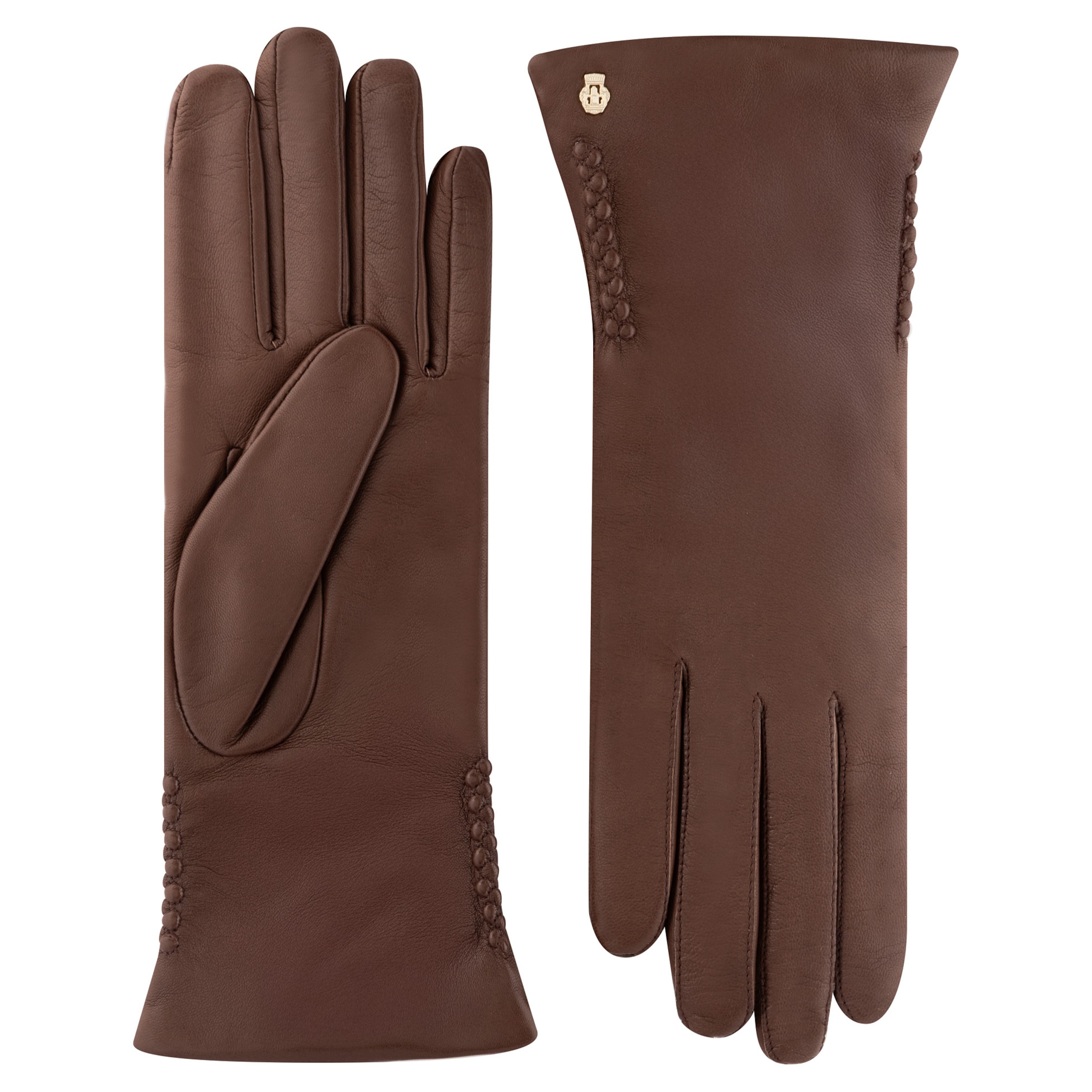 Roeckl Full finger gloves ' REGINA' in Brown: front