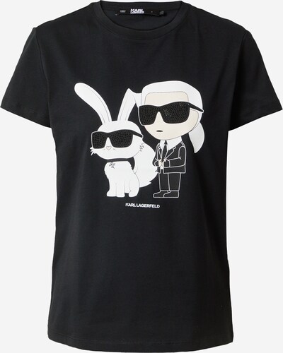 Karl Lagerfeld T-Shirt in creme / schwarz / weiß, Produktansicht