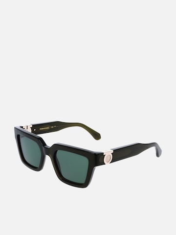 FERRAGAMO - Gafas de sol en verde: frente