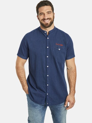 Jan Vanderstorm Comfort fit Button Up Shirt in Blue: front