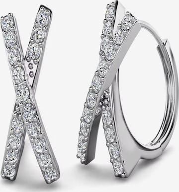ROUGEMONT Jewellery Ohrringe 'Funkelnde Damen Creolen Ohrringe' in Silber: Vorderseite