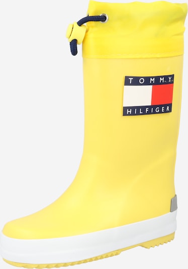 TOMMY HILFIGER Bottes en caoutchouc en bleu marine / jaune / rouge / blanc, Vue avec produit