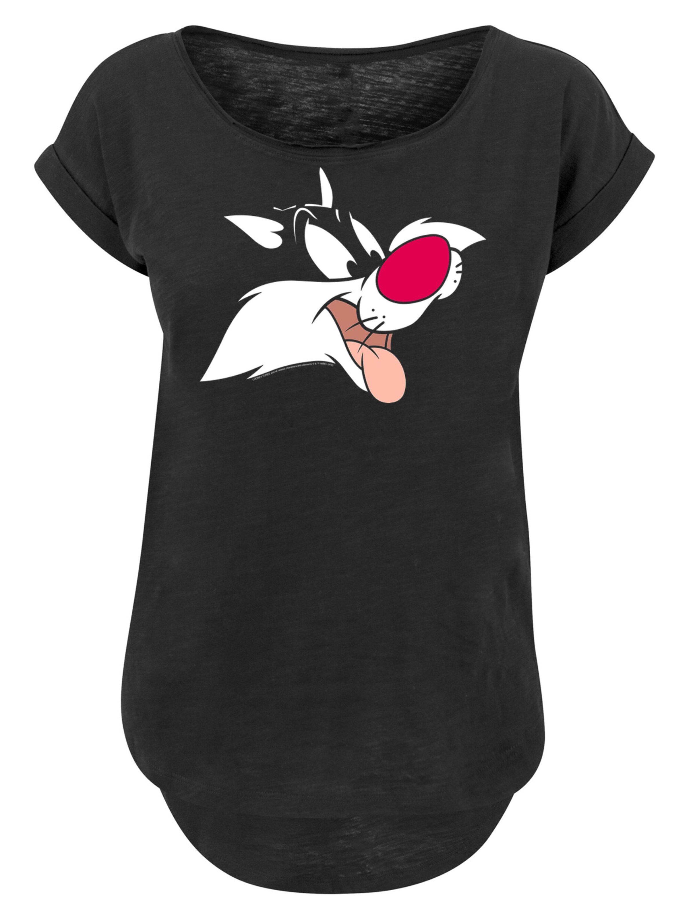 F4NT4STIC Shirt 'Looney Tunes Sylvester' in Black: front