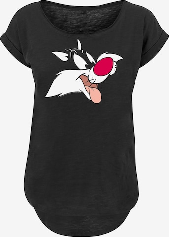 F4NT4STIC Shirt 'Looney Tunes Sylvester' in Zwart: voorkant