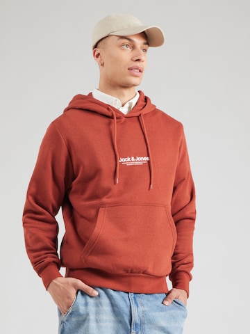 JACK & JONES Sweatshirt 'JWHVESTERBRO' in Braun: Vorderseite