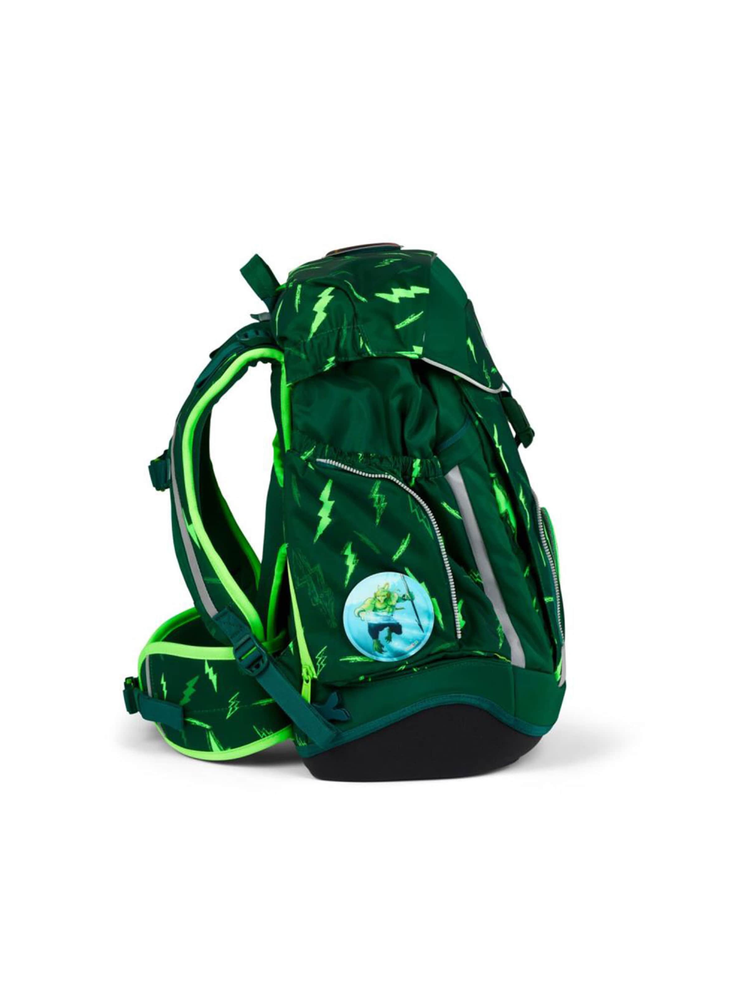 ergobag Backpack 'Maxi Schulrucksack Set 6tlg.' in Green