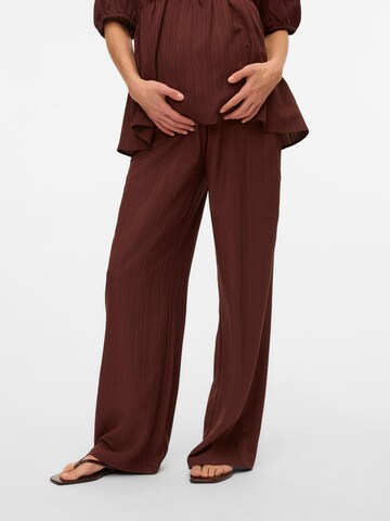 MAMALICIOUS Wide leg Trousers in Brown: front