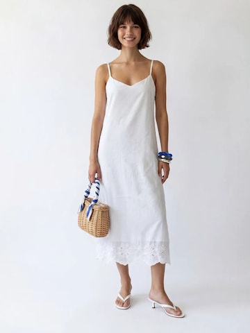 MixRay - Vestido de verão 'Midi' em branco
