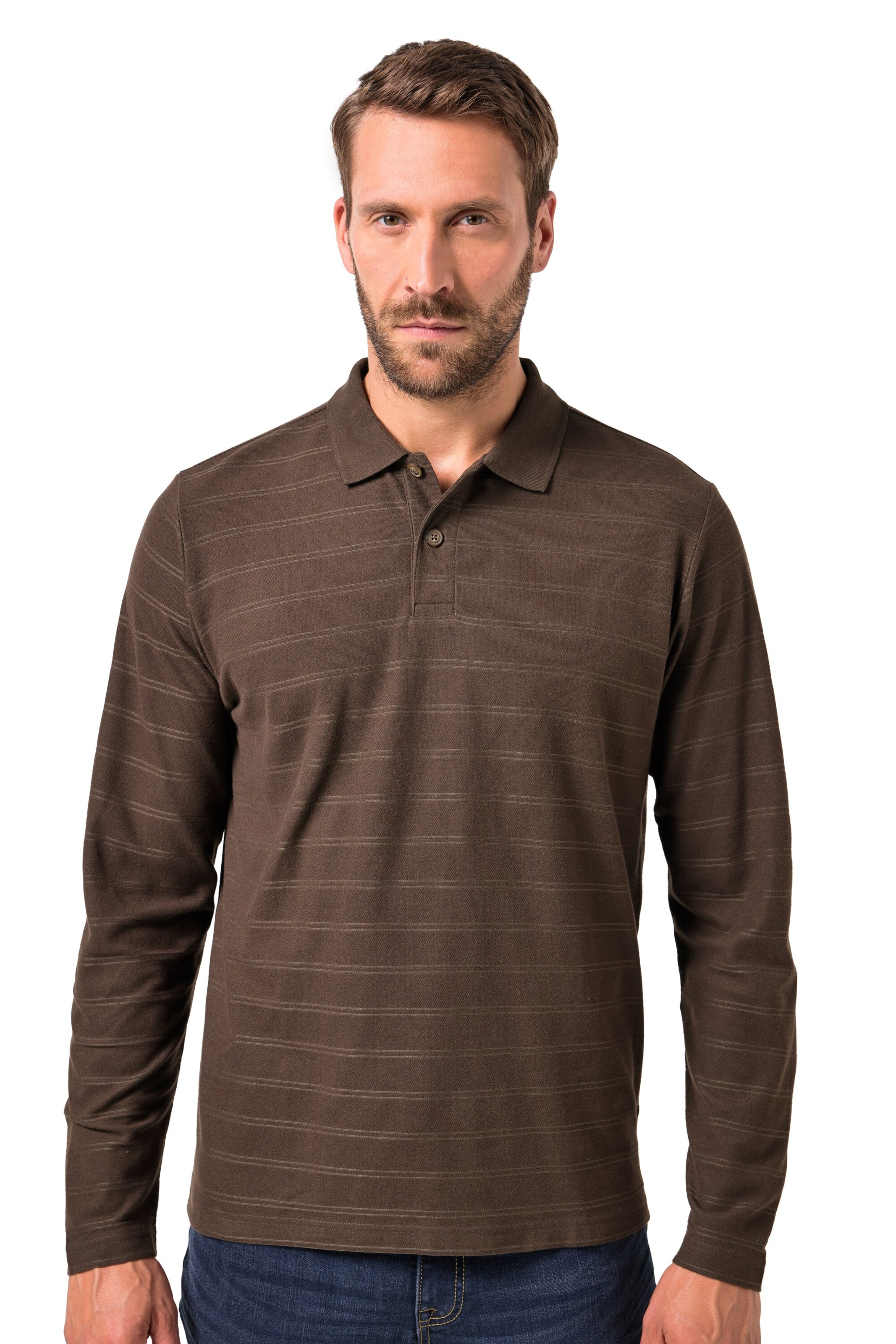 JP1880 Shirt in Bruin: voorkant