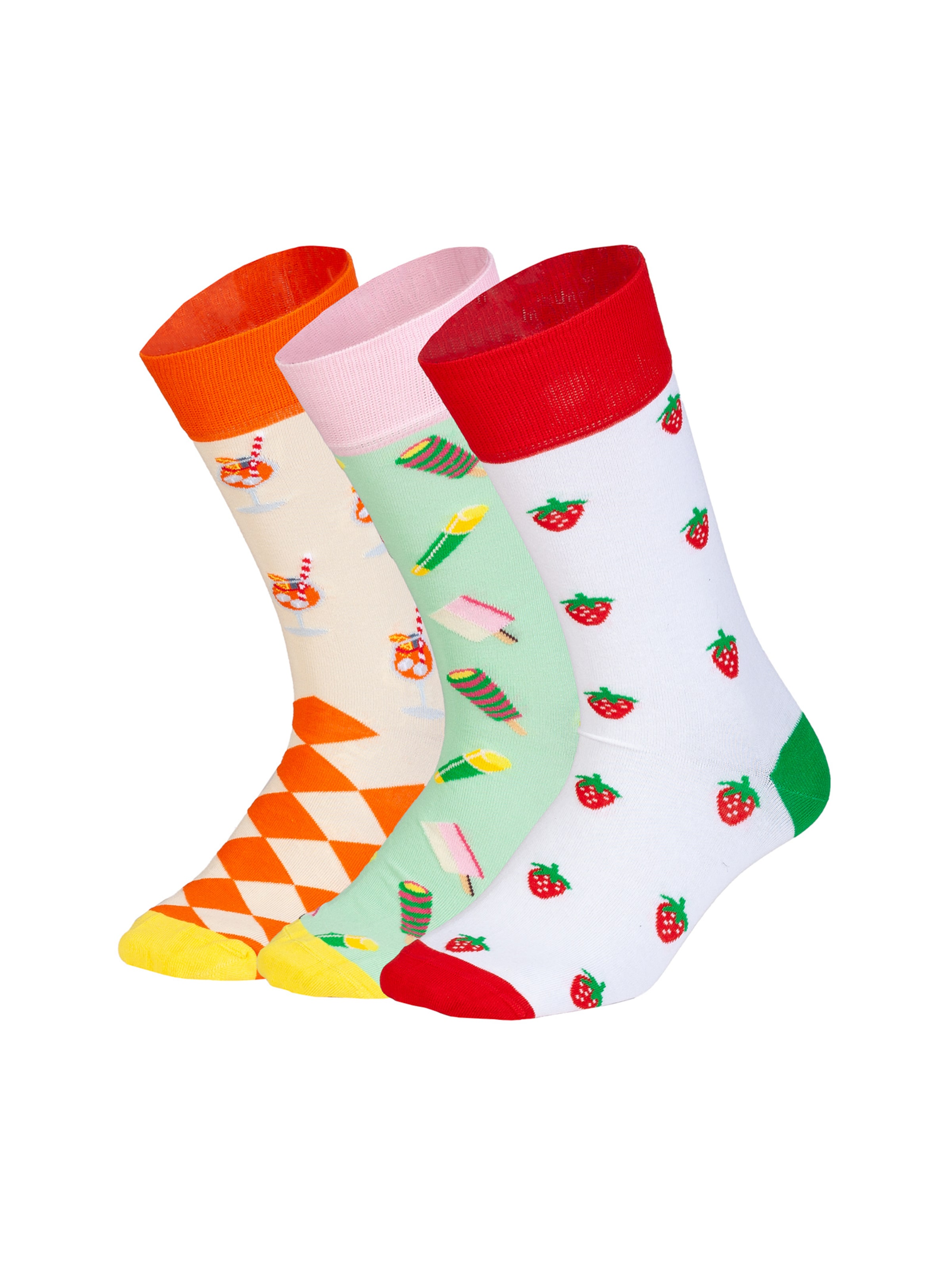 DillySocks Sokken 'Summer Snacks' in Gemengde kleuren: voorkant