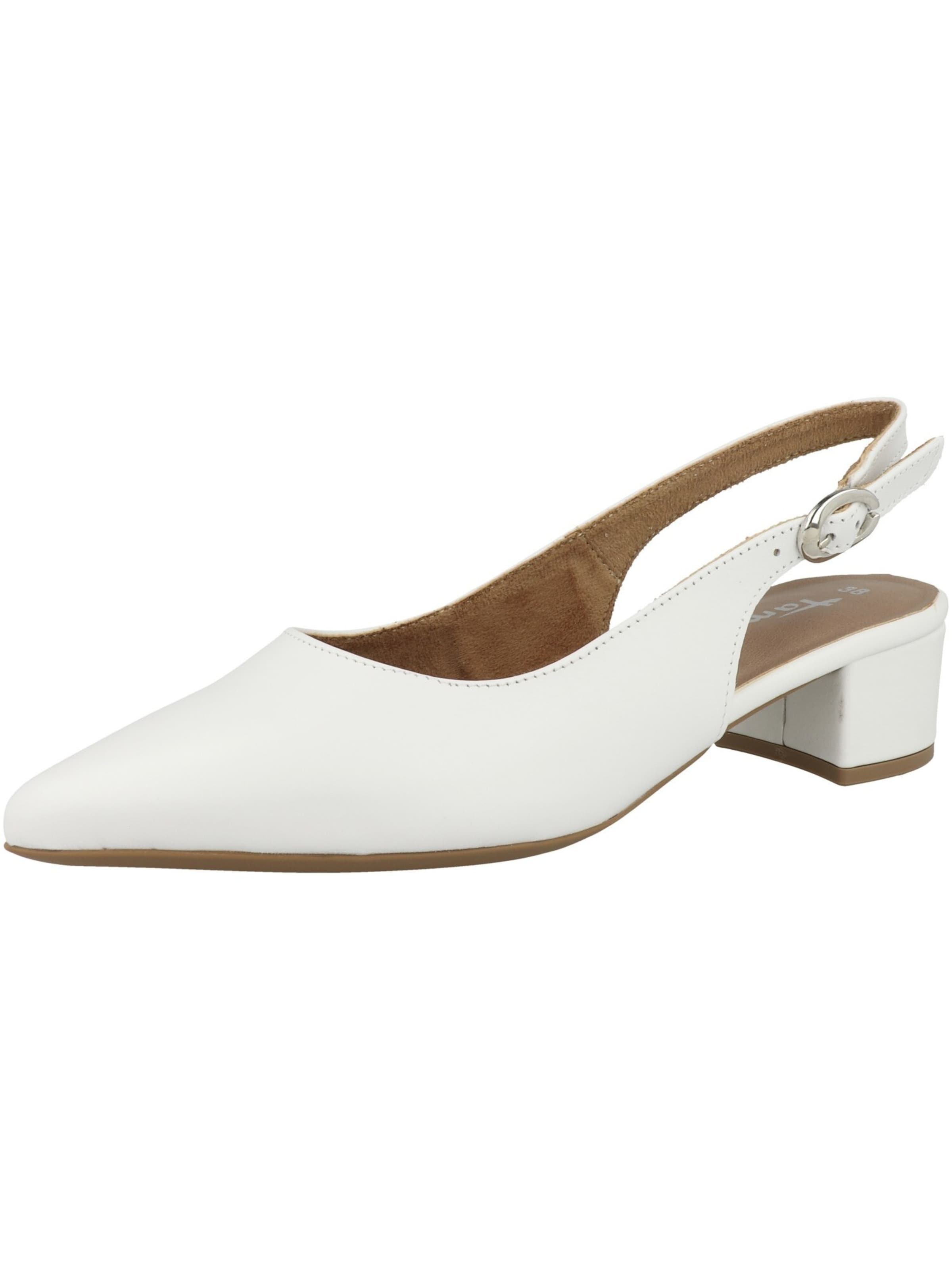 TAMARIS Slingback Pumps in White 