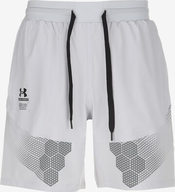 UNDER ARMOUR Workout Pants in White: front