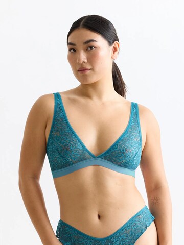 Erlich Textil Bralette Bra in Blue: front