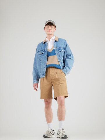 Calvin Klein Jeans Loose fit Pleat-front trousers in Brown