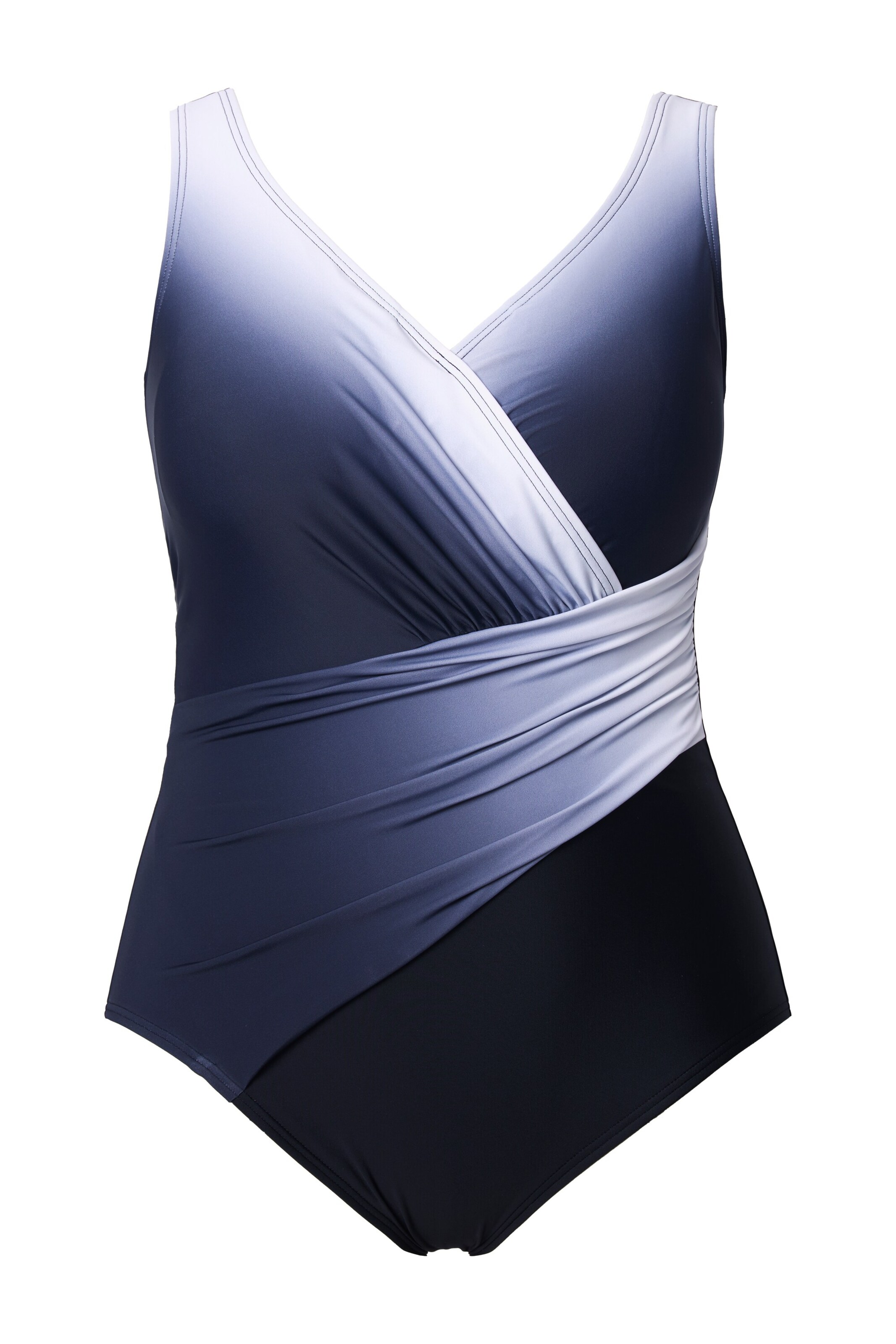 Ulla Popken Bustier Badeanzug in Schwarz: Vorderseite