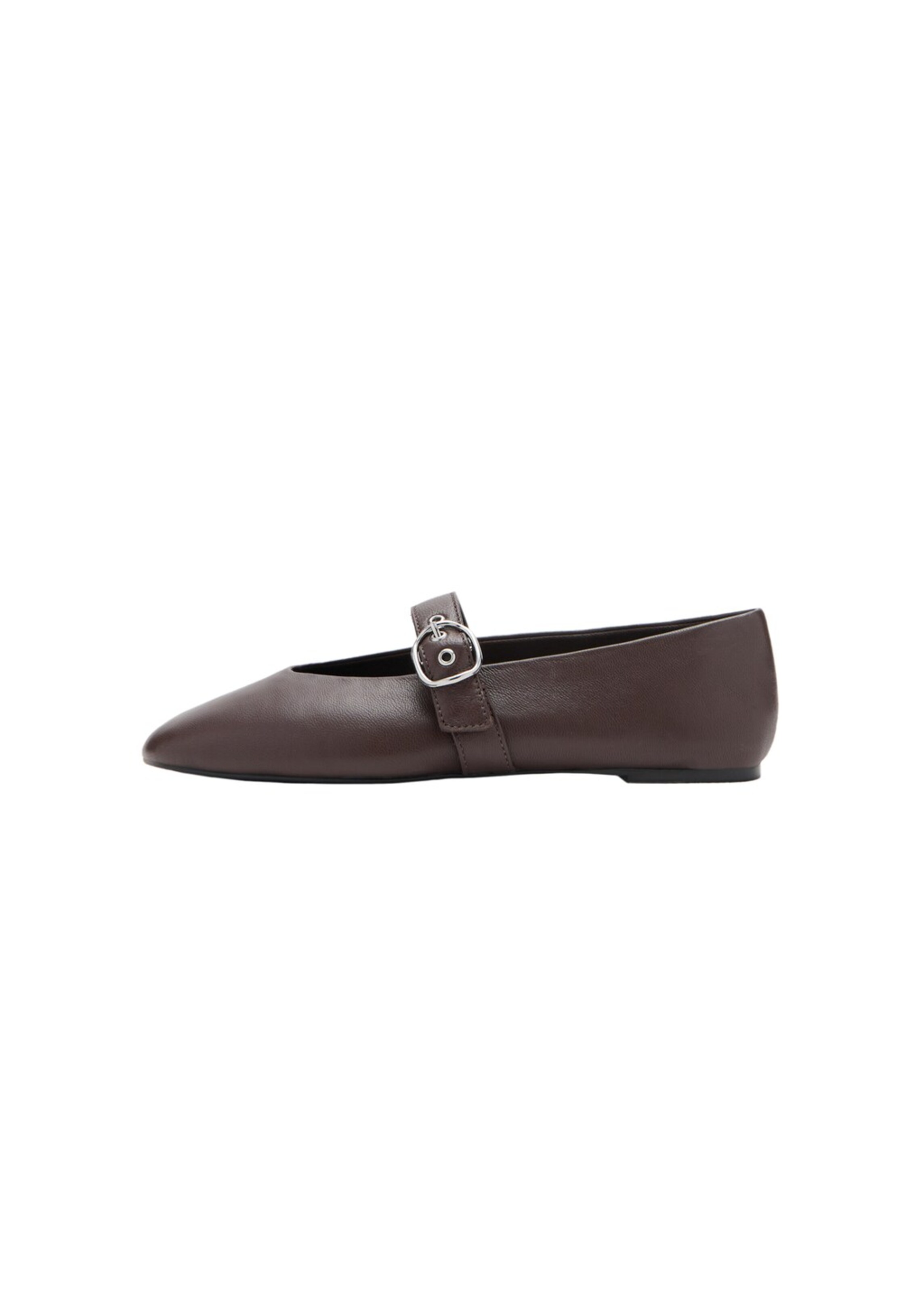 MANGO Ballet Flats with Strap 'Door' in Brown: front