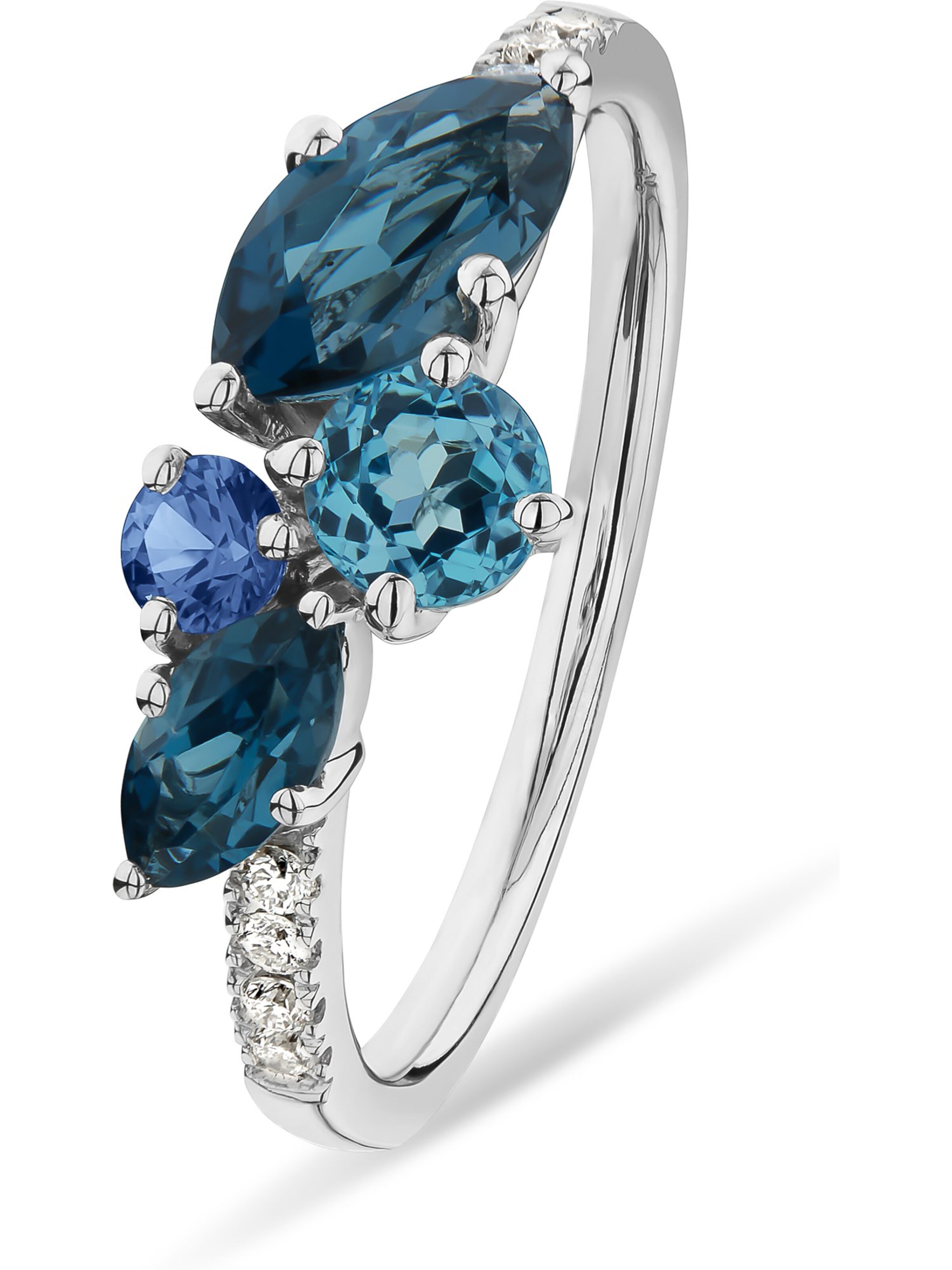 CHRIST Ring in Blau: Vorderseite