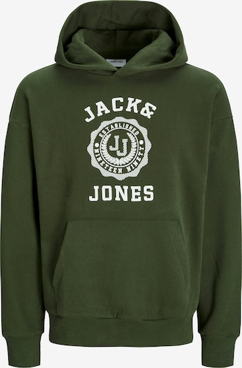 S dydžio Megztinis be užsegimo 'JWHVICTO' iš JACK & JONES, spalva – tamsiai žalia / balta, Prekių apžvalga
