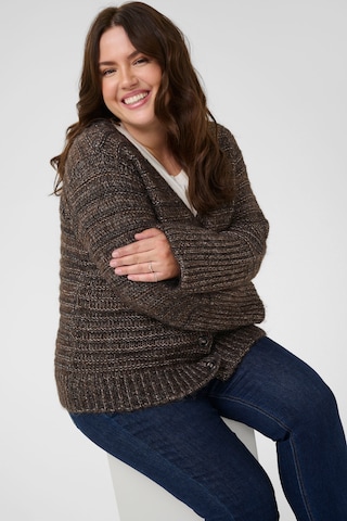 KAFFE CURVE Knit cardigan 'KCMarina' in Brown