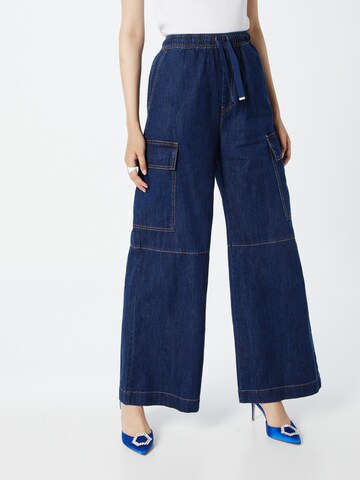 InWear Wide leg Cargojeans 'IzoebelI' in Blauw: voorkant