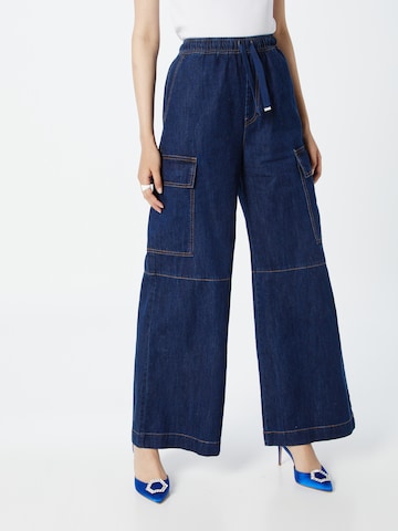 InWear Wide leg Cargojeans 'IzoebelI' in Blauw: voorkant