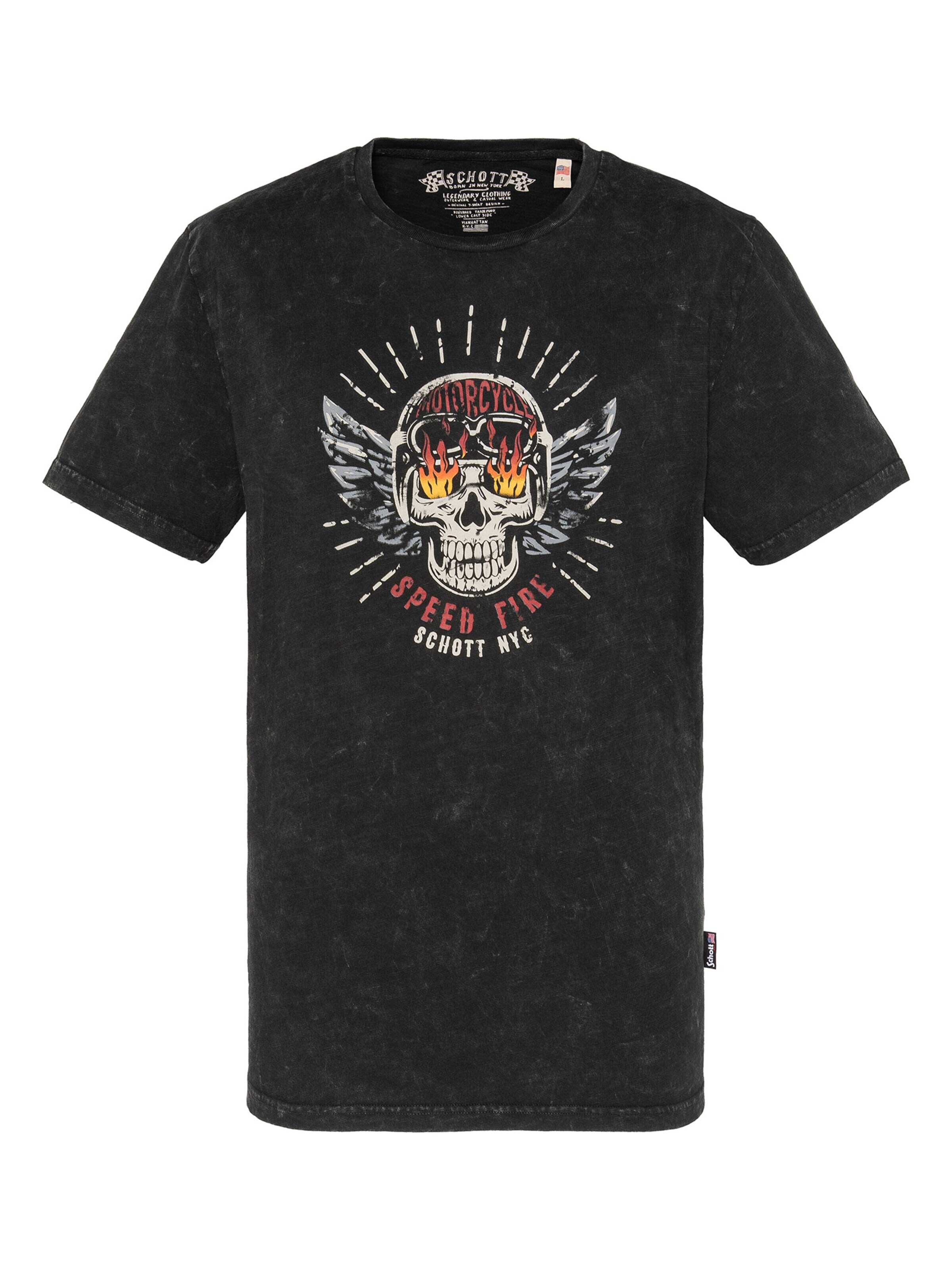 Schott NYC Shirt‌‌‌‌ in Schwarz: Vorderseite