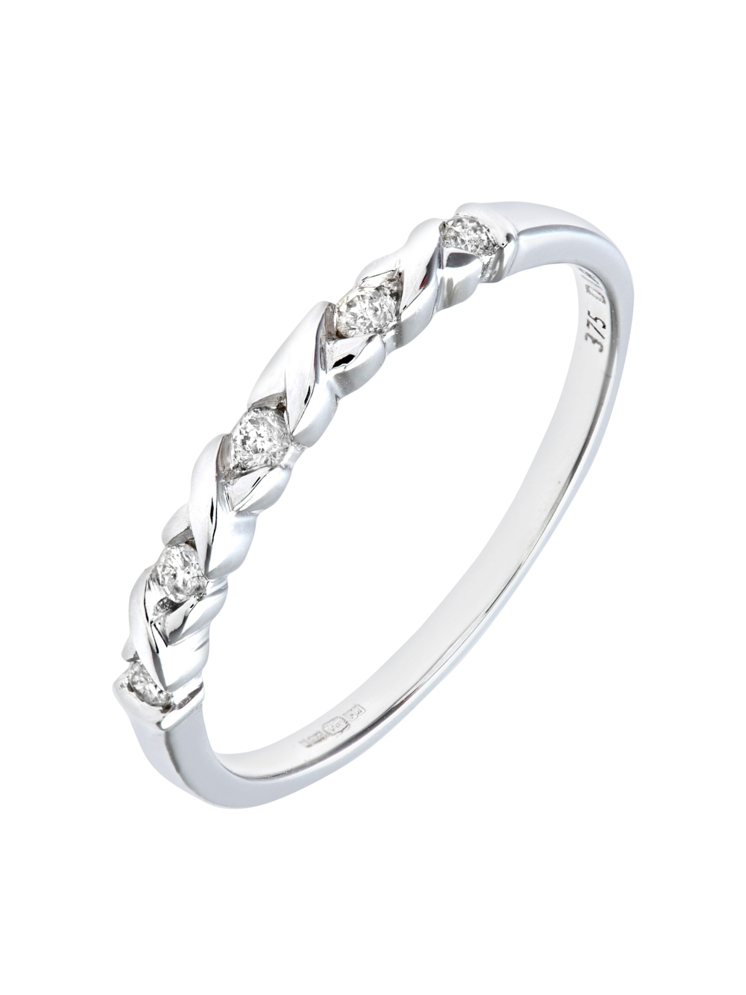 DIAMANT LETERNEL Ring 'Eternity-Ring aus 375 Weißgold mit 0.10 Karat Diamant' in Silver