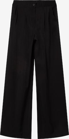 LMTD Wide leg Pleat-Front Pants 'RAILA' in Black: front